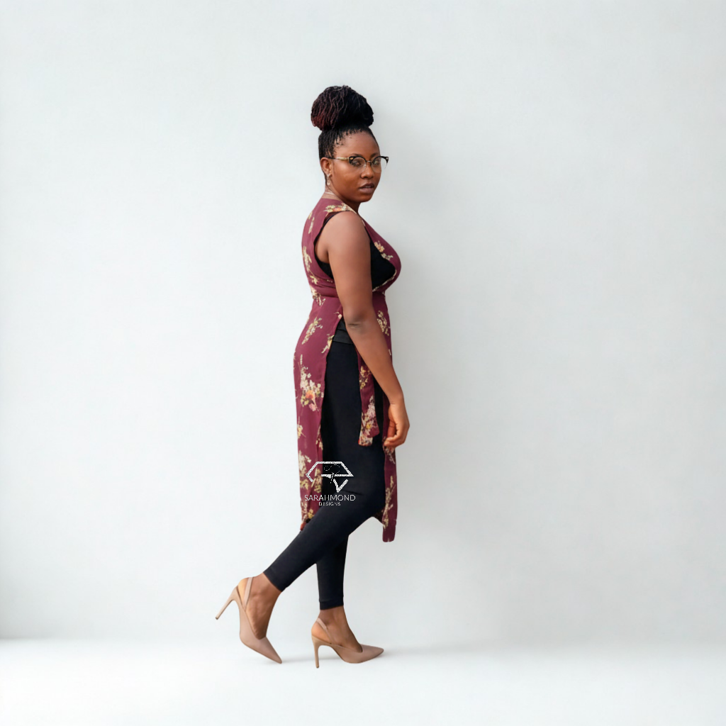 Otutu Vintage Kimono Dress With Waist Tie - Custom Made