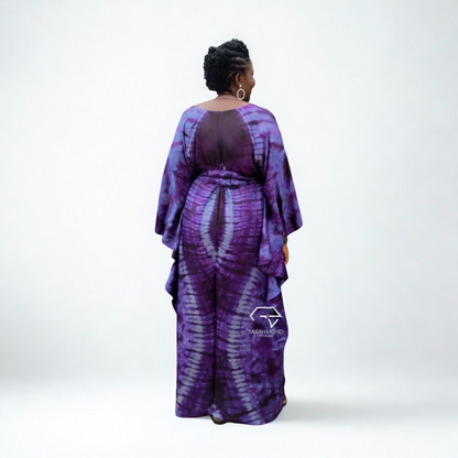 Belinda Water Fall Kampala Boubou Long Dress With Belt - Custom Made
