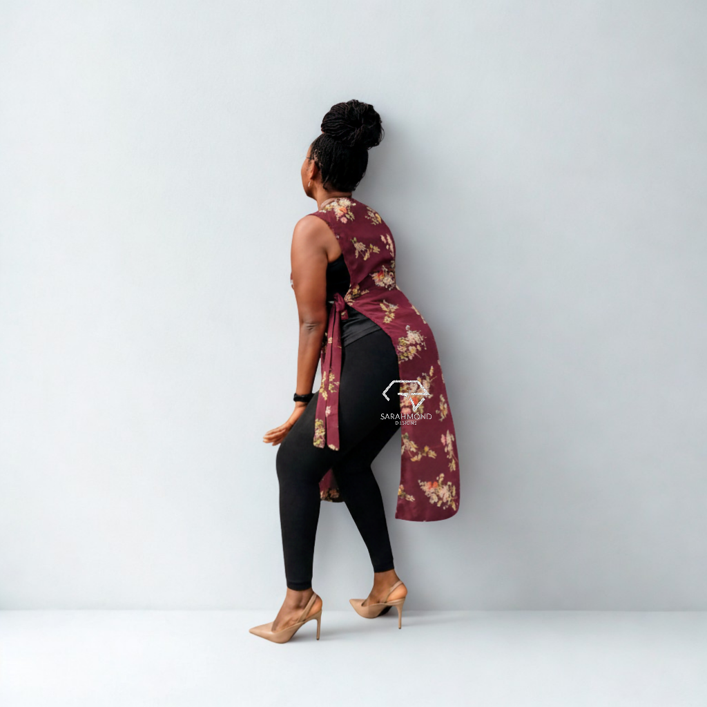 Otutu Vintage Kimono Dress With Waist Tie - Custom Made