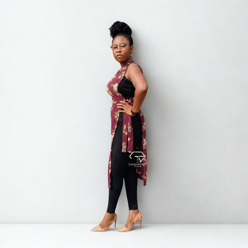 Otutu Vintage Kimono Dress With Waist Tie - Custom Made