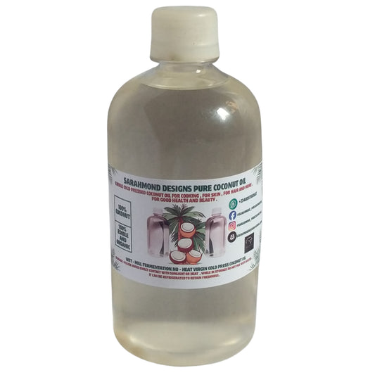 100% Pure Edible Organic Virgin Cold Pressed Coconut Oil - For Consumption - For Cooking - For Skin - For Hair