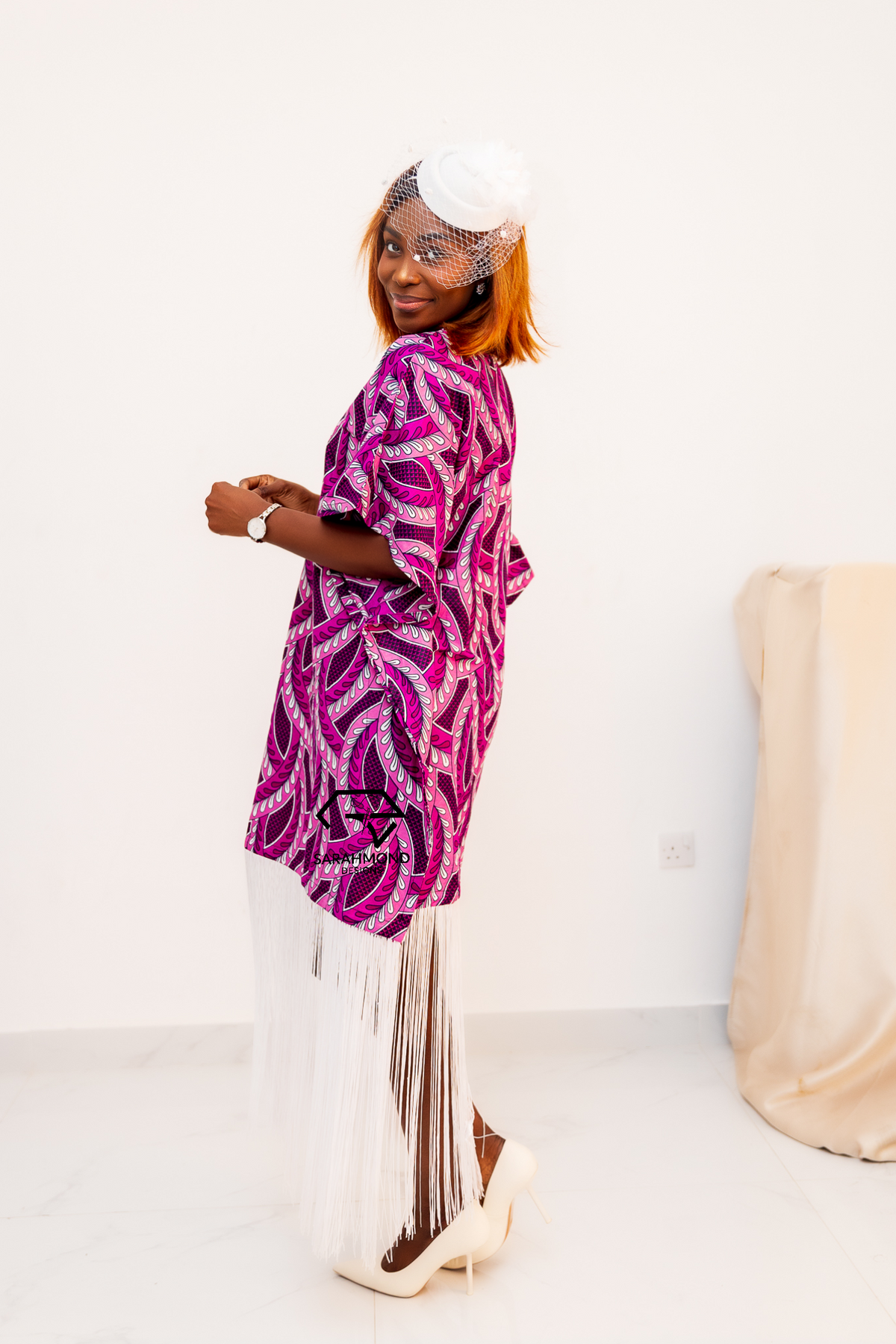 Tamara Ankara African BouBou Short Dress With Fringe - Custom Made