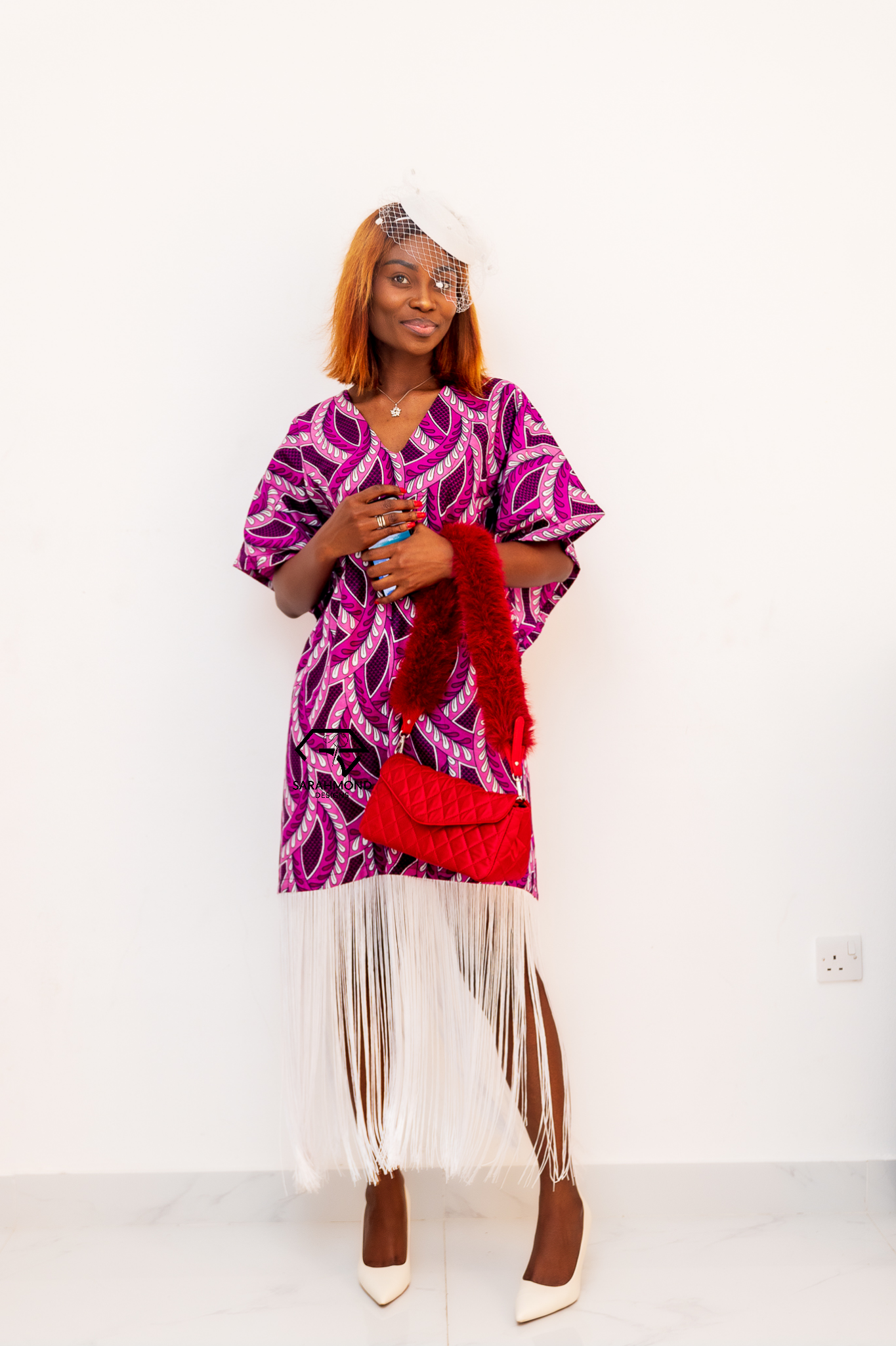 Tamara Ankara African BouBou Short Dress With Fringe - Custom Made