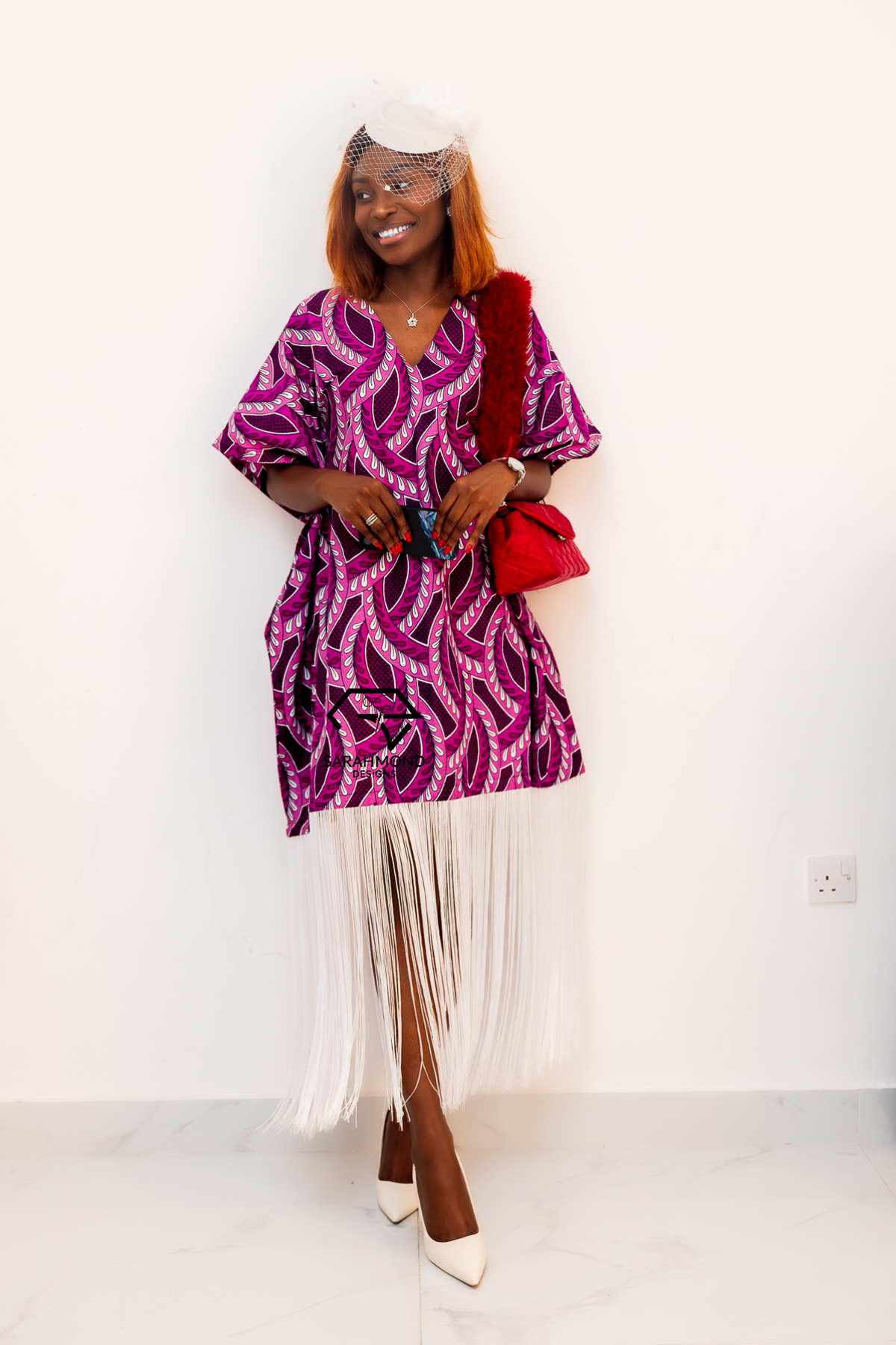 Tamara Ankara African BouBou Short Dress With Fringe - Custom Made
