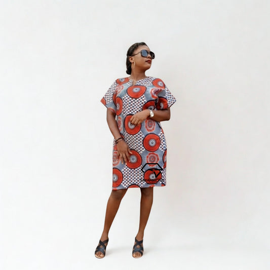 The Latest Ankara Shift Short Dress With V Neck Slit - Custom Made