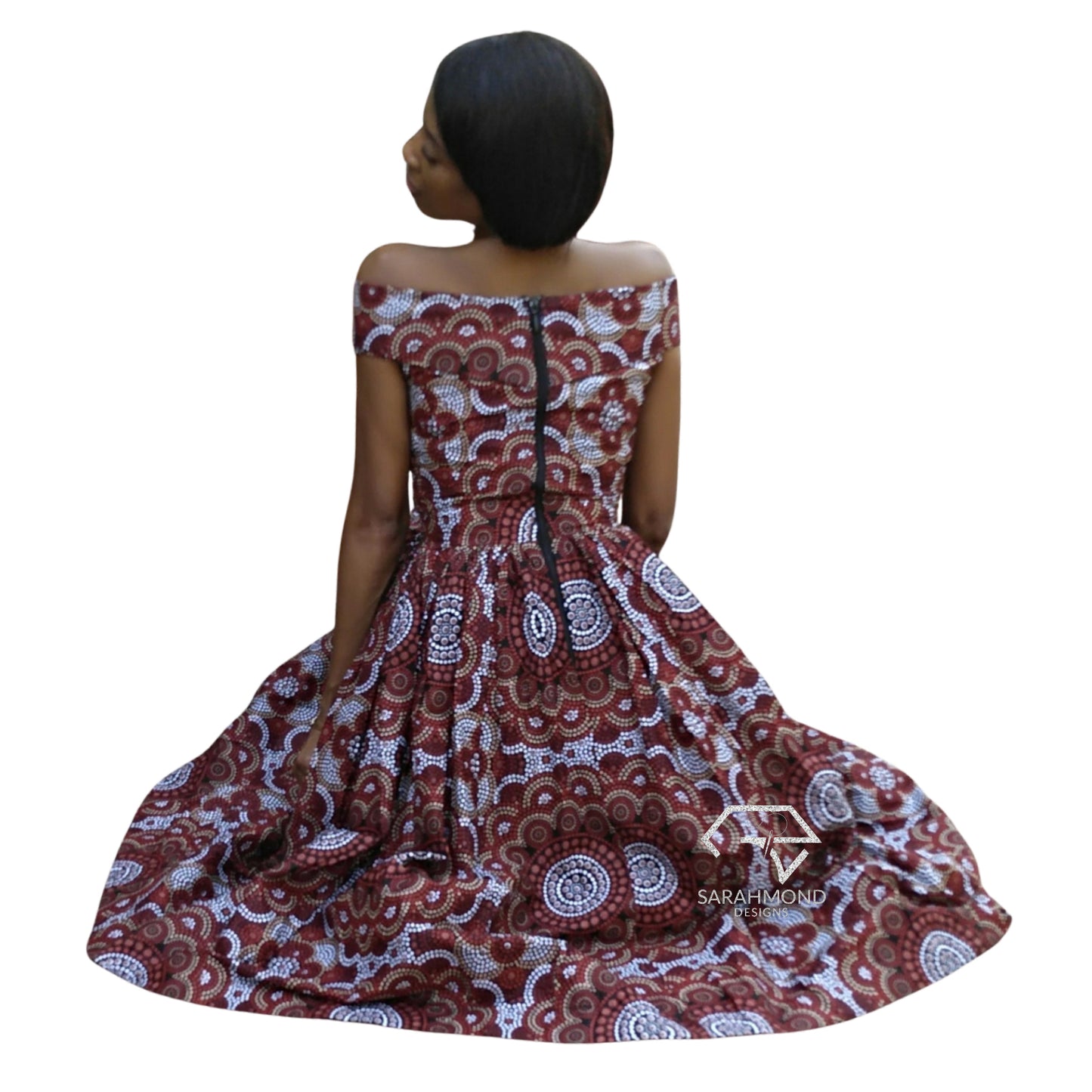 Doll Up Ankara Gathered Short Dress With Off-Shoulder - Custom Made