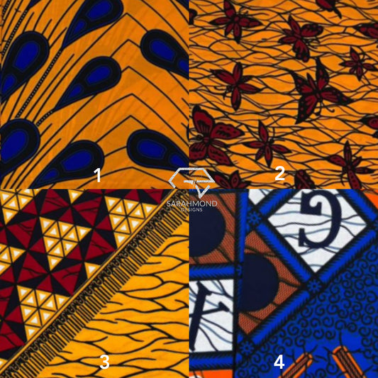 Premium African Ankara 100% Cotton Fabrics - African Wax Prints In Yellow, Red, Blue, Multicolor And Peacock, Butterfly, Broken Plate, Abc, Geometric, Vintage Shapes And Designs