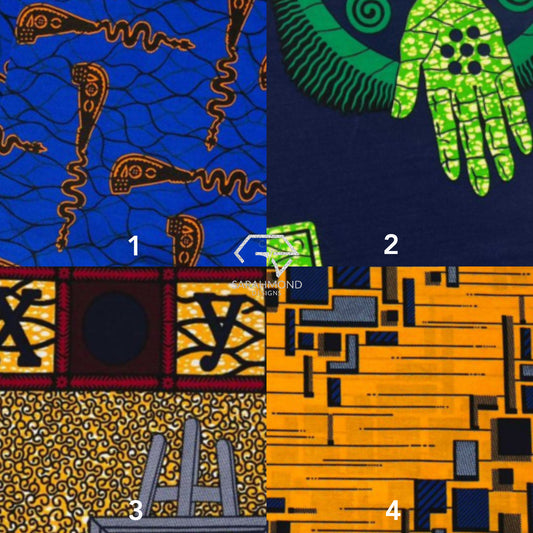 Premium African Ankara 100% Cotton Fabrics - African Wax Prints In Blue, Green, Brown, Burgundy, Yellow, Multicolor And Palm, Abc, Geometric, Vintage Shapes And Designs