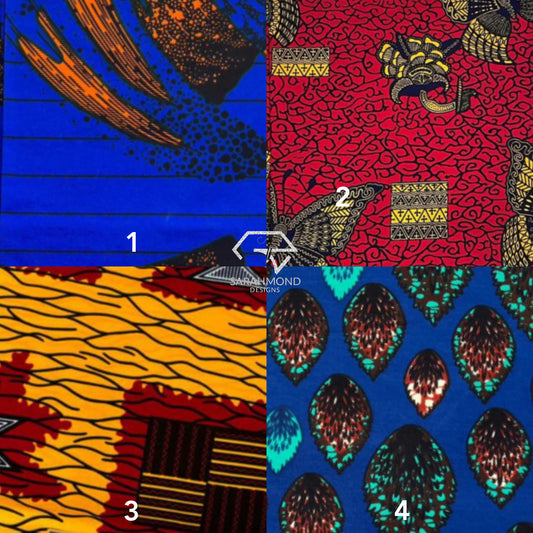 Premium African Ankara 100% Cotton Fabrics - African Wax Prints In Blue, Red, Yellow, Turquoise, Multicolor And Butterfly, Star, Pine, Geometric, Vintage Shapes And Designs